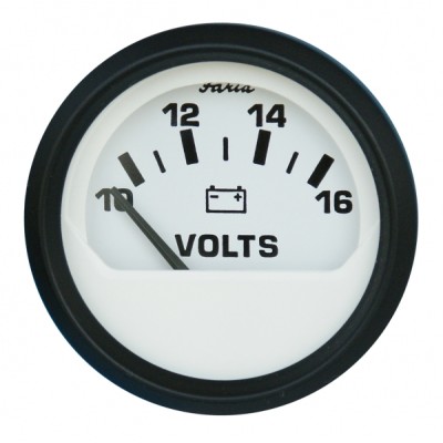 Faria voltmetre. 10-16V. Ø 52mm.