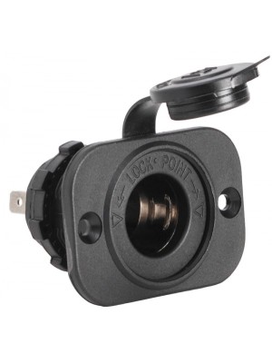 Çakmak soketi. Siyah polikarbonat.