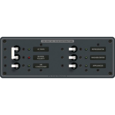 A.C. Ana+4 pozisyonlu sigorta paneli 230V AC. 93mmx267mm. 30 AC etiket.