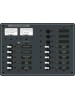 Blue Sea Systems DC 13 pozisyonlu sigorta paneli (3 pozisyon boş). 12V DC. 191x267 mm. 30 adet DC Etiket.