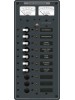 Blue Sea Systems DC 10 pozisyonlu sigorta paneli (3 pozisyon boş). 12V DC. 286x133mm. 30 adet DC Etiket.