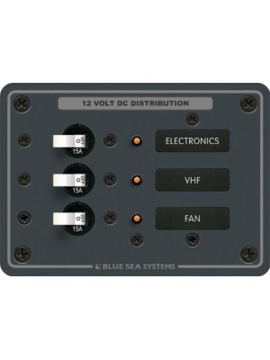 Blue Sea Systems DC 3 pozisyonlu sigorta paneli. 12V DC.