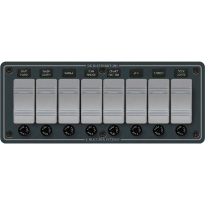 Blue Sea Systems Su geçirmez sigorta paneli. Flybridge ve açık kokpitler için dizayn edilmiştir.