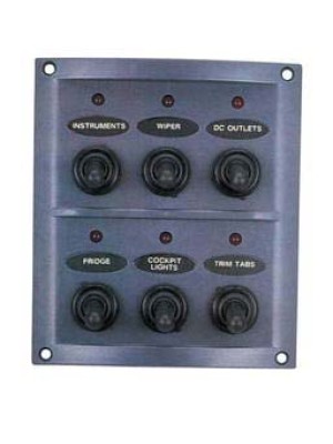Sigorta paneli, 6´lı, splash-proof. Etiket seti dahil. 108x124 mm.