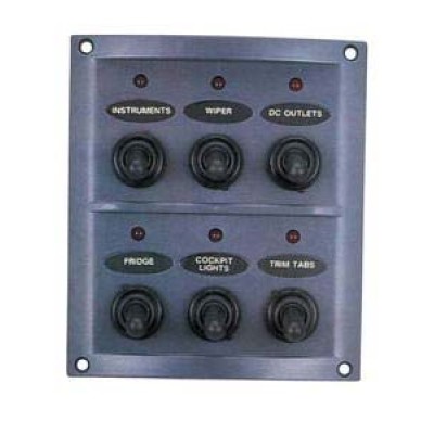 Sigorta paneli, 6´lı, splash-proof. Etiket seti dahil. 108x124 mm.