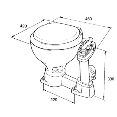 Raske RM69 marine tuvalet. Tip Sealock.