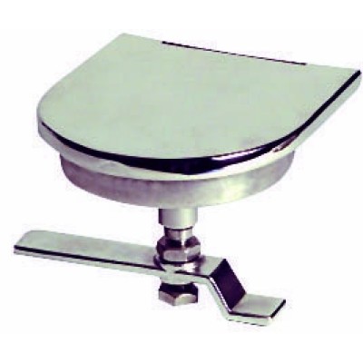 Gömme kulp, paslanmaz çelik.<br />
Büyük kapaklar için ideal. 100x115 mm.