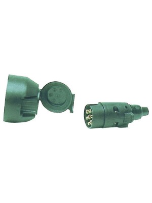Römork fiş & prizi. Siyah ABS, 7 soketli, 12V.