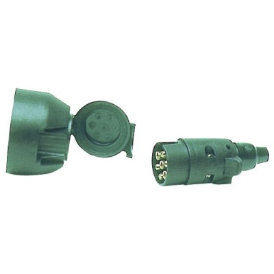 Römork fiş & prizi. Siyah ABS, 7 soketli, 12V.