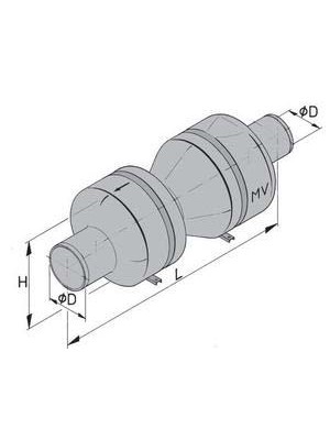Vetus y&uuml;ksek performaslı tekneler i&ccedil;in Muffler Tip MV (&ccedil;ek-valfli).