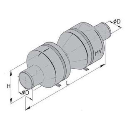 Vetus y&uuml;ksek performaslı tekneler i&ccedil;in Muffler Tip MV (&ccedil;ek-valfli).