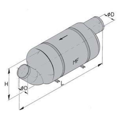 Vetus yüksek performanslı tekneler için Muffler. Tip MF