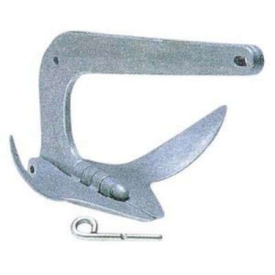 Trefoil çıpa. Katlanır, galvanizli