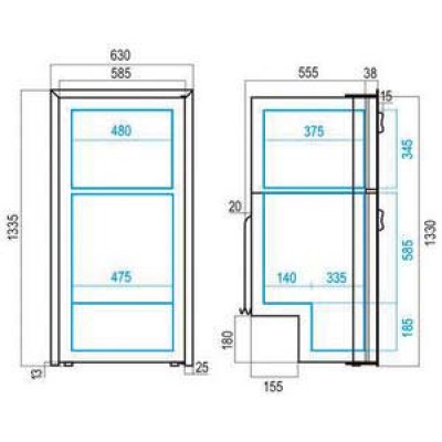 Vitrifrigo buzdolabı. DP2600iX&nbsp;OCX2. Paslanmaz &ccedil;elik kapaklı.
