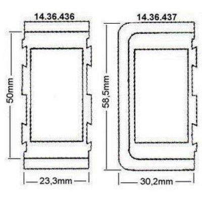 Çerçeve plastik. 1436430/431/432/433 switchler için.