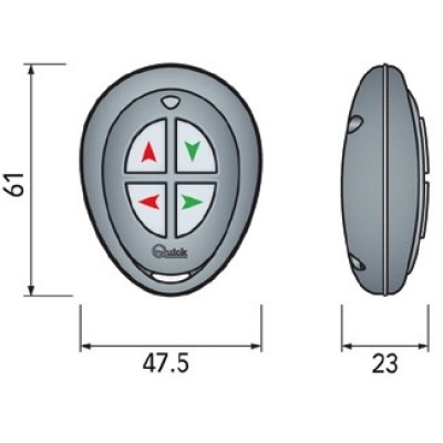 Quick P02+ Kablosuz uzaktan kumanda el ünitesi. Cep tipi