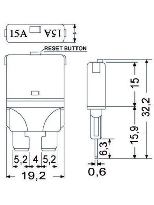 Resetlenebilir ATO/ATC tip sigorta. 12/24V DC