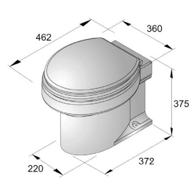 Vetus elektrikli tuvalet, tip TMW.
