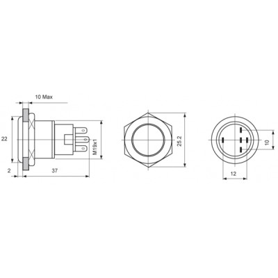 Hella Marine paslanmaz çelik, ledli switch.