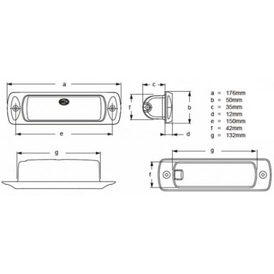 Hella Marine Sea Hawk Led güverte aydınlatma lambası. Gömme montaj.