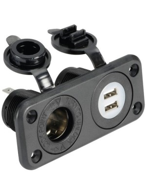 Çiftli USB soketi ve çakmak soketi