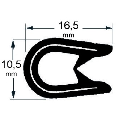 Kenar fitili, siyah. Fiber veya diğer materyallerde kullanılabilir.