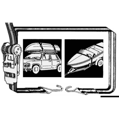 Kayışlı gergi. Kayış 25 mm g&uuml;&ccedil;lendirilmiş polyester, gergi mekanizması ve kanca galvanizli &ccedil;eliktir.