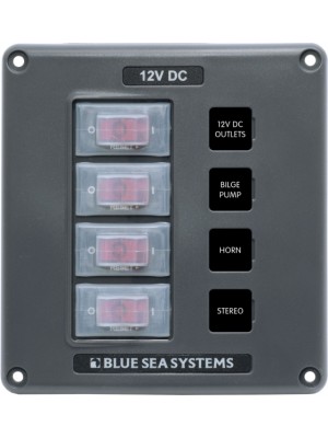 Blue Sea Systems suya dayanıklı sigorta paneli. Flybridge ve açık kokpitler için dizayn edilmiştir.