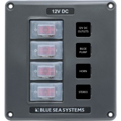 Blue Sea Systems suya dayanıklı sigorta paneli. Flybridge ve açık kokpitler için dizayn edilmiştir.