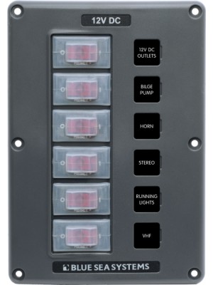 Blue Sea Systems suya dayanıklı sigorta paneli. Flybridge ve açık kokpitler için dizayn edilmiştir.