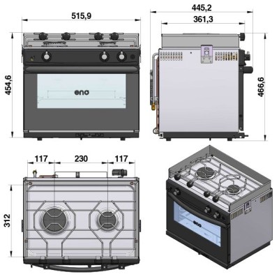 Eno Grand Large 2 çift ocaklı fırın 