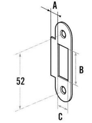 Kilit aynası (karşılığı). Mobella model McCoy ve Compact için. Sarı üzeri nikelaj.
