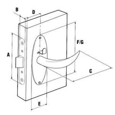 Mobella normal (menteşeli tip) kapı kilidi. Model Compact.