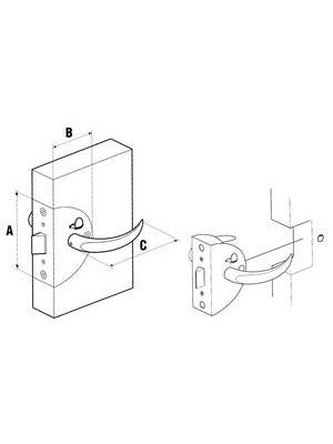 Mobella normal (menteşeli tip) kapı kilidi. Model Compact Clam Shell.