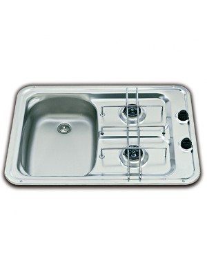 Smev 917 serisi eviyeli, &ccedil;ift g&ouml;zl&uuml; gazlı ocak. Paslanmaz &ccedil;elik.