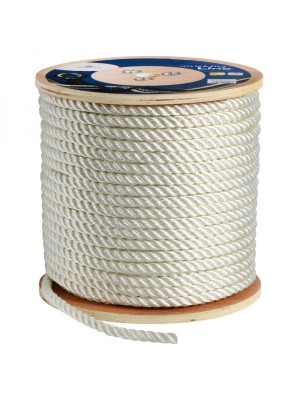 3 kollu, &ouml;rg&uuml;l&uuml; polyester halat. Bağlama ve demir halatı olarak kullanılabilir. Batar. <br />
Beyaz