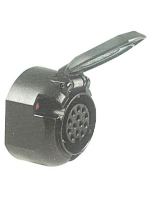 Römork için priz. Siyah ABS. 13 soketli. 12V.