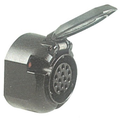 Römork için priz. Siyah ABS. 13 soketli. 12V.