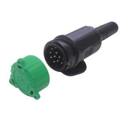 Römork için fiş. Siyah ABS. 13 soketli. 12V.