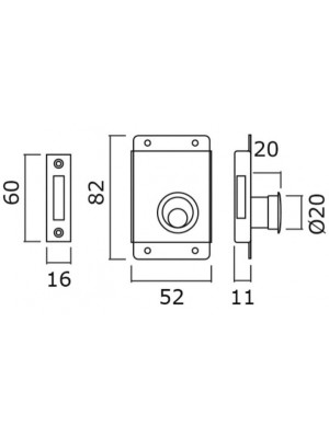 Kapı kilidi, kromaj. Yale tip rulmanlı.&nbsp;