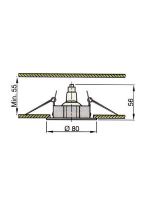Vetus V-Line halojen tavan lambası. Model Lucca.