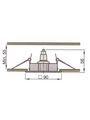 Vetus V-Line halojen tavan lambası. Model Vinci.