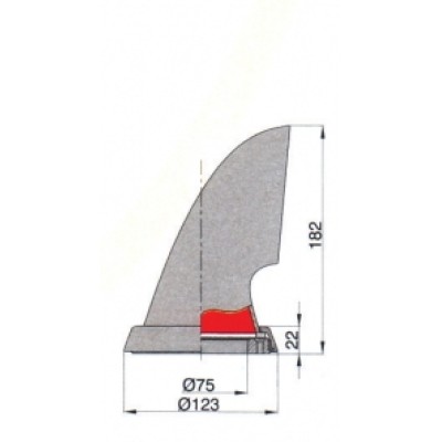 Vetus paslanmaz çelik manika. Model Mistral 75.<br />
Beyaz (RAL9003).