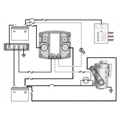 Blue Sea Systems otomatik şarj r&ouml;lesi. 12/24V, 120A.