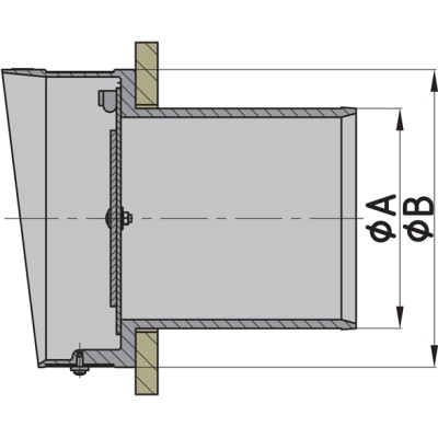 Vetus plastik egzoz çıkışı.